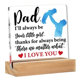 Dad Gifts Father Gifts From Daughter, Gift for Daddy Birthday Christmas Father's Day, Dad I Love You Clear Acrylic Desk Decorative Sign for Home, 4 x 4 Inches