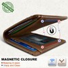Men's Slim Full Grain Wallet Bill Holder-Magnetic Closure 10Cards