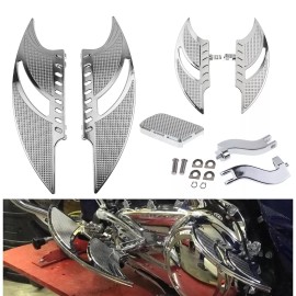 Unbranded Chrome Floorboards Foot Pegs Mount Brake Arm Pedal Fit For Harley Touring 93-22