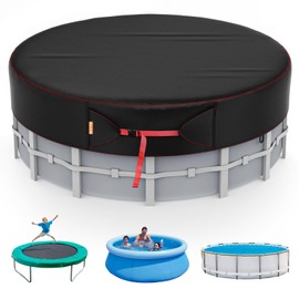 15 Ft Round Pool Cover, Solar Covers for Above Ground Pools, Stock Tank Pool Cover Protector with Pool Cover Accessories, Round Hot Tub Cover Ideal for Waterproof and Dustproof