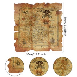 64 Pieces Pirate Theme Toy, Includes 60 Pieces Pirate Gold Coins Fake Coins, 2 Pieces Treasure Map and 2 Pieces Pirate Compass for Treasure Hunting Playset Toy Birthday