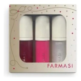 Set Lip Plumper Farmasi Rosa 3 Unidades Hidratante Acabado Brillante