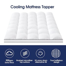 Ihanherry TGRQueen Mattress Topper for Pressure Relief, 900gsm Thick Pillowtop……