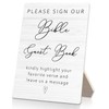 RUNMESS Bible Guest Book Wedding Wooden Sign Stand, 5x7inches, Wedding