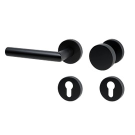 ck-türbeschläge New Orleans Door Handle Set Matt Black for Room Doors DIN Standard (Change Left)