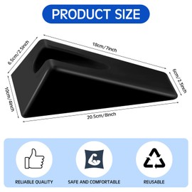 Suzile Mobilization Wedge 7.9 x 4.1 x 2 Inch Triangle Therapy Non Slip Silicone Wedge Pillow Sturdy Support for Relieve Spinal Pain Rehabilitation Tool(Black)