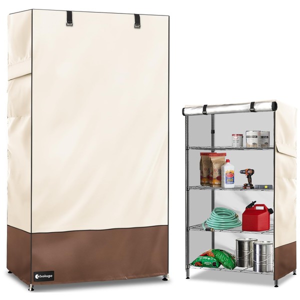 Exokugo Wire Shelf Cover,600D Heavy Duty 100% Waterproof Shelf Covers