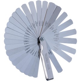 YoiYee 32-Blade Stainless Steel Feeler Gauge Set - Dual Marked Metric and Imperial Gap Measuring Tool (0.04-0.88mm / 0.0015-0.035 Inch)