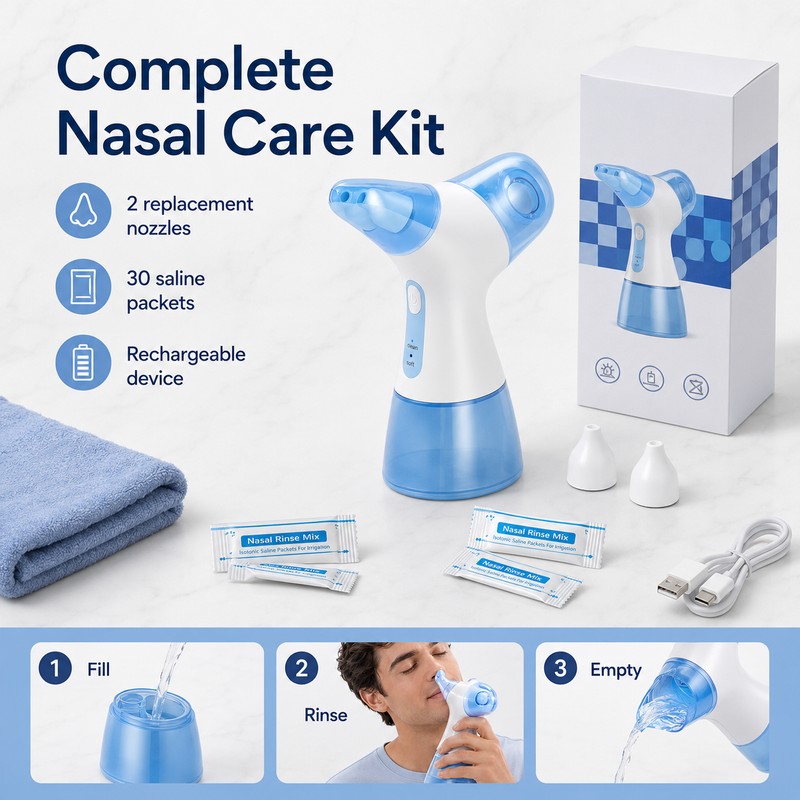 Electric Nasal Irrigation System for Daily Rinse – Rechargeable Nose