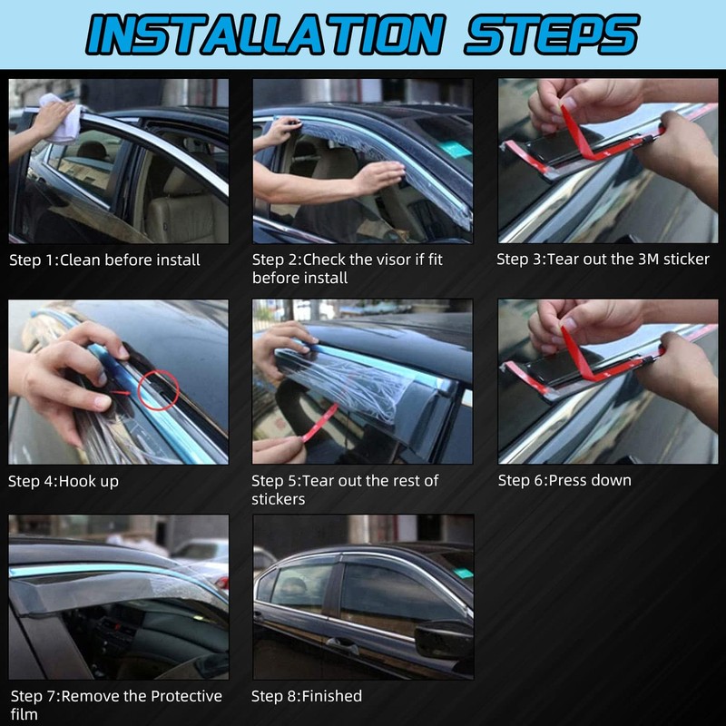 DEAL 4-Piece Set Outside Mount Tape On/Clip On Type Smoke