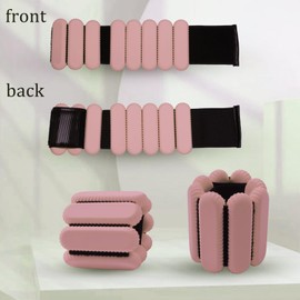 Jimikay Adjustable Wrist & Ankle Weights for Women and Men, Set of 2 (1lb Each),Silicone Weighted Bangles,weighted bracelet for Yoga, Dance, Pilates, Pool Exercises and Jogging etc (flesh pink)