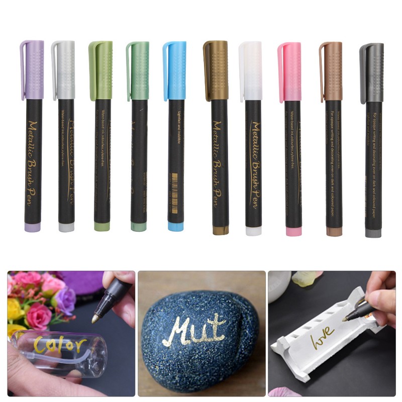 10pcs Paint Marker Metal Soft Head Water Based Marker DIY