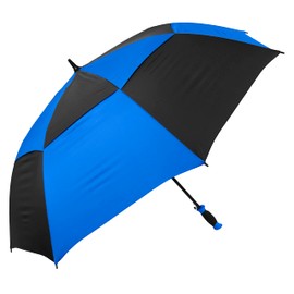 The Checkerboard 62" Vented Large Oversize Auto Open Windproof Golf Umbrella for Rain, Strong Fiberglass Ribs Portable Golfing Umbrella, Heavy Duty Umbrella for Men & Women, Royal Blue/Black
