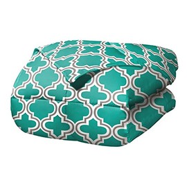 Superior Trellis Comforter Set with Pillow Shams, Luxurious & Soft Microfiber with Down Alternative Fill, Contemporary Geometric Trellis Design - Full/Queen Bedding Set, Teal