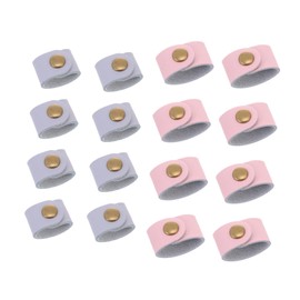 LABRIMP 16pcs Leather Cord Organizers Random Color Cable Management Clips for Data Cables Wire Holders Keep Desktop Tidy and Safe Flexible Leather Material Random Color