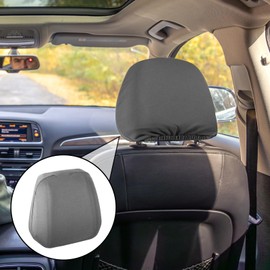 2 Pcs Car Headrest Cover, 10.23'' x 10.23'' Car Head Rest Cover Comfortable Cars Seat Covers Elastic Surrounded Seats Cap Stain-Resistant Protector Head Rest Cap for Cars Trucks Front Row, Grey