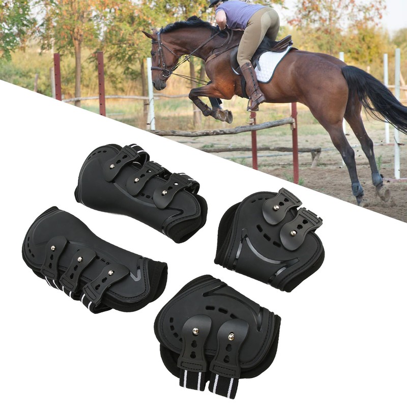 Horse Front Hind Leg Boots Shock Absorption Breathable Open Front