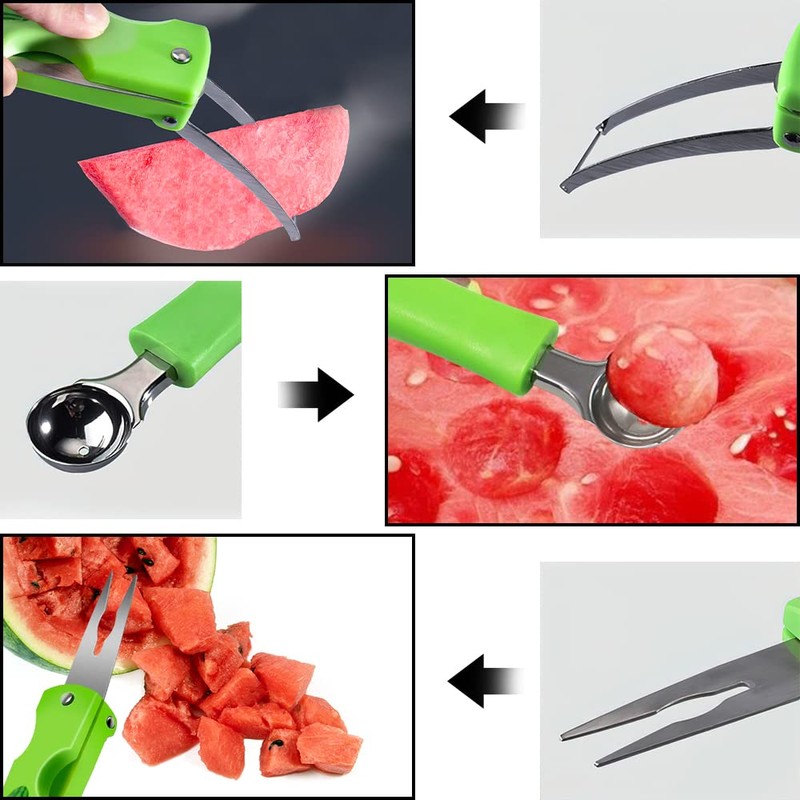 3 in 1 Ball Cutter, RosyFate Watermelon Cutter, Melon Cutter