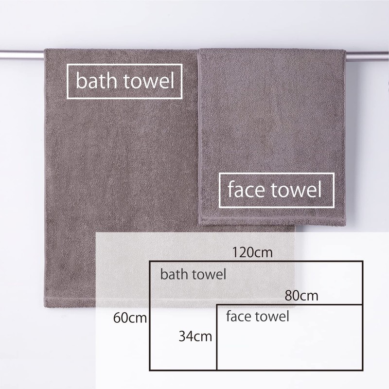 (Web Limited) 61-5039301 Volume Bath Towels, Set of 2, Gray,