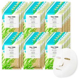 KisoCare Onsen Water Face Mask with Tea Tree, 30-Piece Set, Large Capacity, Individually Wrapped, Domestically Produced, No Additives, Suitable for Men, Moisturizing, Beauty