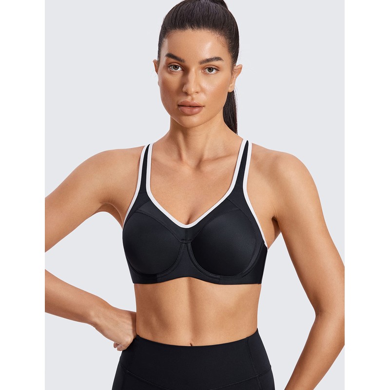 SYROKAN Women's Full Support High Impact Racerback Lightly Lined Underwire
