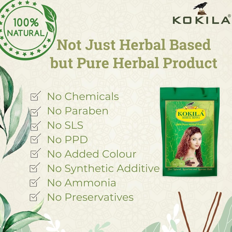 Kokilaa HERBAL MEHENDI – Natural Mehandi Brown Mehndi Powder Henna