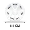 Weekly Round Pill Box 8.5cm with Large Italian Writing -