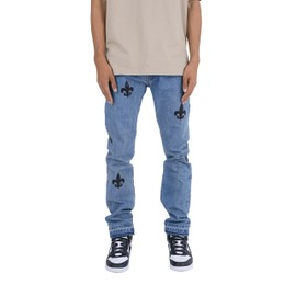 mnml Men's D112 Fleur Straight Denim, Blue/Black