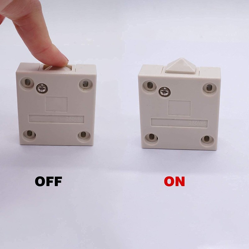Svapo 2Pcs White Wardrobe Touch Switch Cabinet Lamp Switch Normally