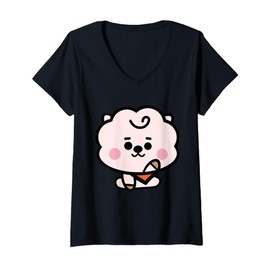 Womens K-Pop Fan Design Cute K-Drama Aesthetic for Korean Music V-Neck T-Shirt