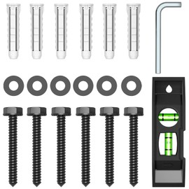 HOME VISION Lag Bolt Kit for TV Wall Mount, Including M7x55mm Lag Bolts, Wall Anchors, Washers, Allen Key, Bubble Level, for Wood Stud/Brick/Concrete Wall Installation
