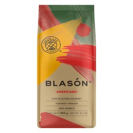 Blasón Café Molido Gourmet Americano 900g – Café 100% Mexicano de Especialidad | Tueste Medio, Aroma Equilibrado, Ideal para Café Caliente o Frío
