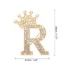 PATIKIL Letter Brooch Pins, Crown Initial Rhinestone Alphabet R Letter