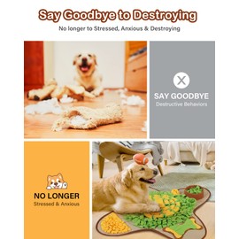 HOPET Snuffle Mat for Dogs Large Breed, 28.3''x28.3'' Interactive Puzzle Dog Food Mat, Easy to Clean, Durable, Mental Stimulation & Slow Feeding Game for All Breeds