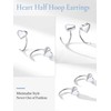 Half Huggie Earrings 925 Sterling Silver Heart Hoop Earrings,Tiny Half