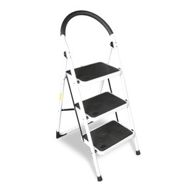 Torin 3-Step Folding Ladder, 400lbs Step Stool with Anti-Slip Pedal, Sponge Handle for Garden, Household, Offices, ATRJZ9023BB