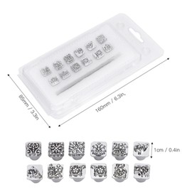 Metal Stamping Tool for Leather, 12 Pieces DIY Zinc Alloy Leather Punching Tool Flower Pattern Plant Stampers Saddle Making Tool with 1 Piece Handle for Embossing Metal Wood Plastic Craft Leather