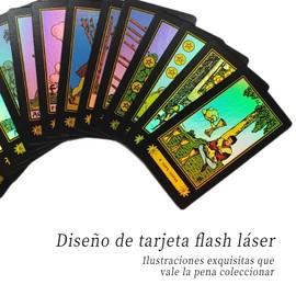 HOPEFEEL Cartas de Tarot en español con Tarot Libro, Juego de Tarot Rider Waite Clásico (78PCS), Tarot Premium para Principiantes
