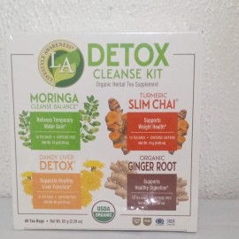 LA Lifestyle Awareness Detox Cleanse Kit, Organic Herbal Tea Supplement, 40 Tea Bag