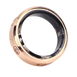 Zopsc Smart Ring Fitness Tracker Diamond, Fitness Rings with Bluetooth Remote Shutter, Step Counter, Health Monitor Ring for Running Walking Gold (10#)