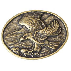 Belt Buckle Eagle 4.0 cm | Buckle Interchangeable Buckle Belt Buckle 40 mm Solid | for Hunting Outfit | Interchangeable Belt up to 4 cm, Old Brass