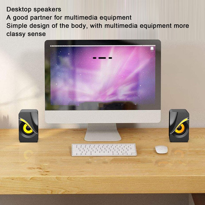 Computer Speaker USB Powered Wired Volume Control Mini Desktop Speaker