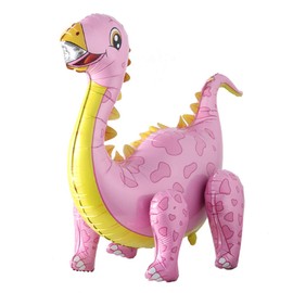 Self standing Dinosaur Tyrannosaurus Animal Balloons for Birthday Party Baby Shower Decoration Kit Inflatable Party Supplies Decorations Gift Kids and Adults (3D Tanystropheus Pink)