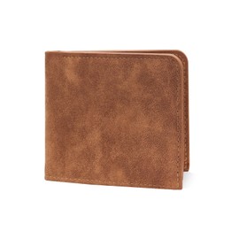 AfitLulu Men's Wallet, Fashionable Retro Bifold Wallets, Slim Wallet for Men with Double-Layer Cash Compartments, 5 Card Slots and1 Photo Slot (Brown)