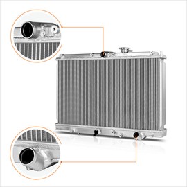 2-Row Full Aluminum Core Racing Radiator Compatible with 97-01 Honda Prelude/94-97 Honda Accord 2.2L MT