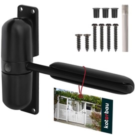 KOTARBAU® Automatic Door Closer Garden Gate 120 x 30 mm Outdoor Garden Door Closer Made of Powder-Coated Steel Black Door Closer Interior Door Front Door Room Door Closer Spring Closer Door Closer