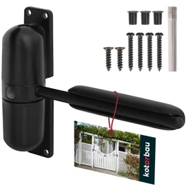 KOTARBAU® Automatic Door Closer Garden Gate 120 x 30 mm Outdoor Garden Door Closer Made of Powder-Coated Steel Black Door Closer Interior Door Front Door Room Door Closer Spring Closer Door Closer