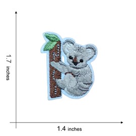 KLORIZ Koala Embroidered Iron on Patches Cute Bear Fabrics Sticker Clothes Emble Applique