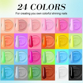 Acrylic Nail Kit, 24 Colors Nail Acrylic Powder, Acrylic Nail Powder for Acrylic Nails Extension kit Acrylic Powder Kit for Beginner DIY at Home