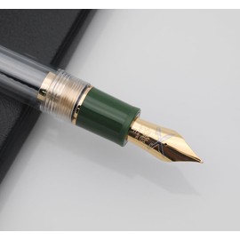 JINHAO 1935 Fountain Pen TIANDAO Series #8 Nib Ink Pen with Guitar-Shaped Clip and Ink Converter (F Nib 0.5mm, Army Green)